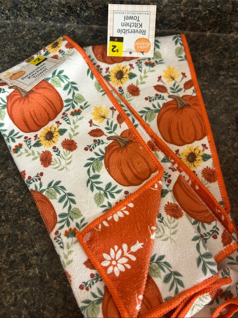 NWT Bundle 30 Reversible Thanksgiving Fall Themed Kitchen Towels Various Prints